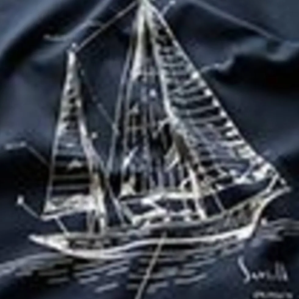 Pure Cotton Sailboat Graphic T-Shirt