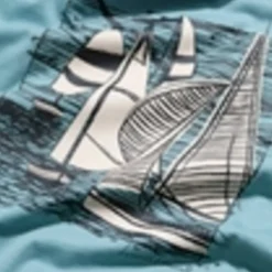 Pure Cotton Sailing Boat Graphic T-Shirt