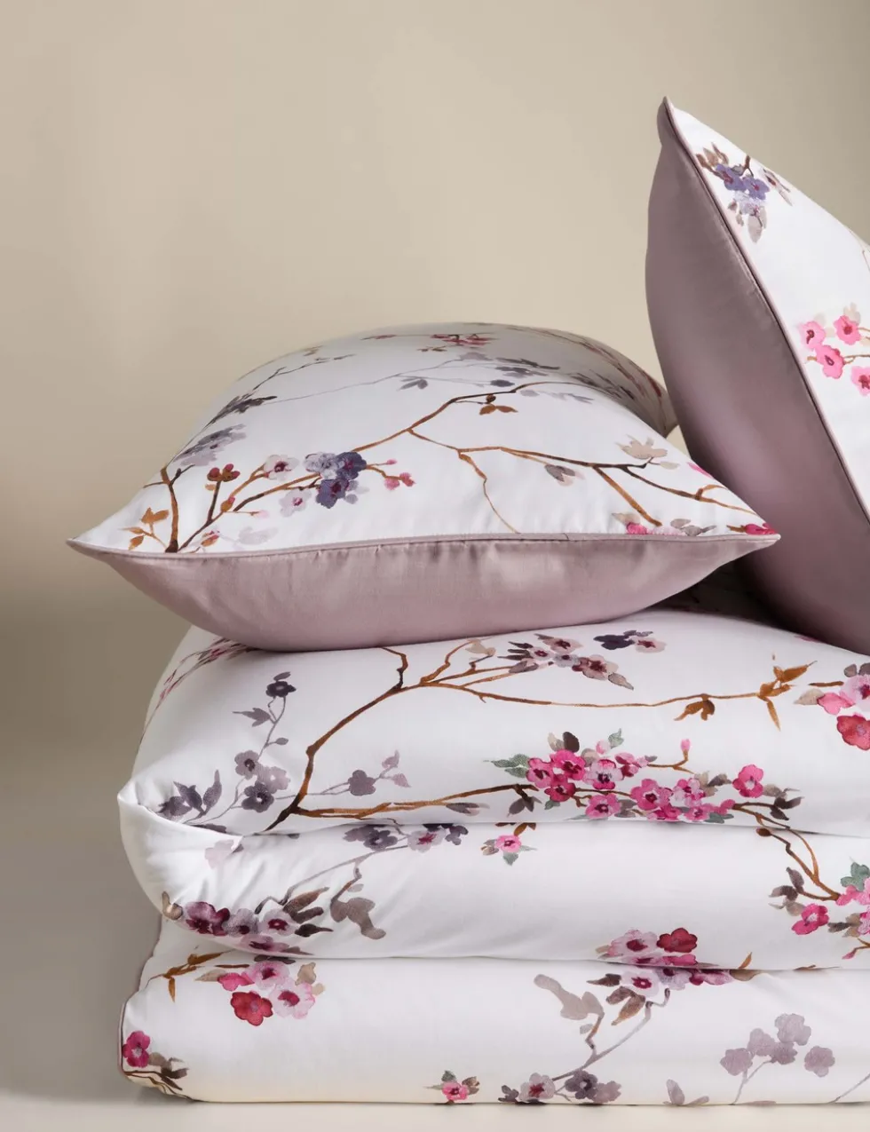 Pure Cotton Sateen Cherry Blossom Bedding Set
