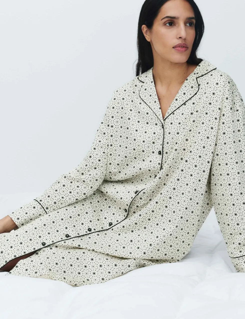 Pure Cotton Sateen Eid Printed Nightshirt