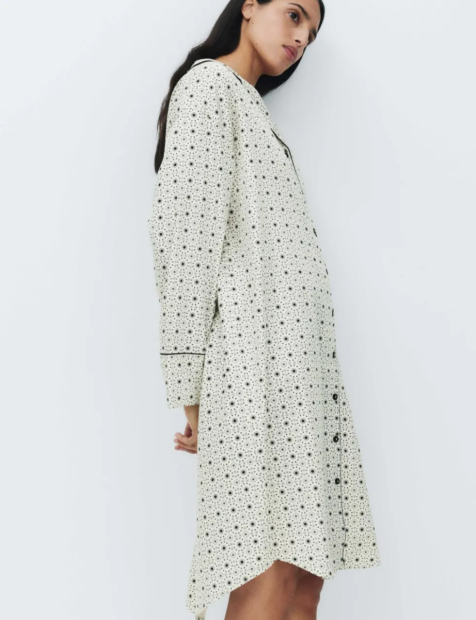 Pure Cotton Sateen Eid Printed Nightshirt