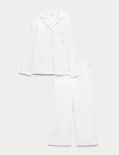Pure Cotton Sateen Striped Pyjama Set