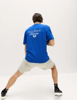 Pure Cotton Saturday Service Graphic T-Shirt