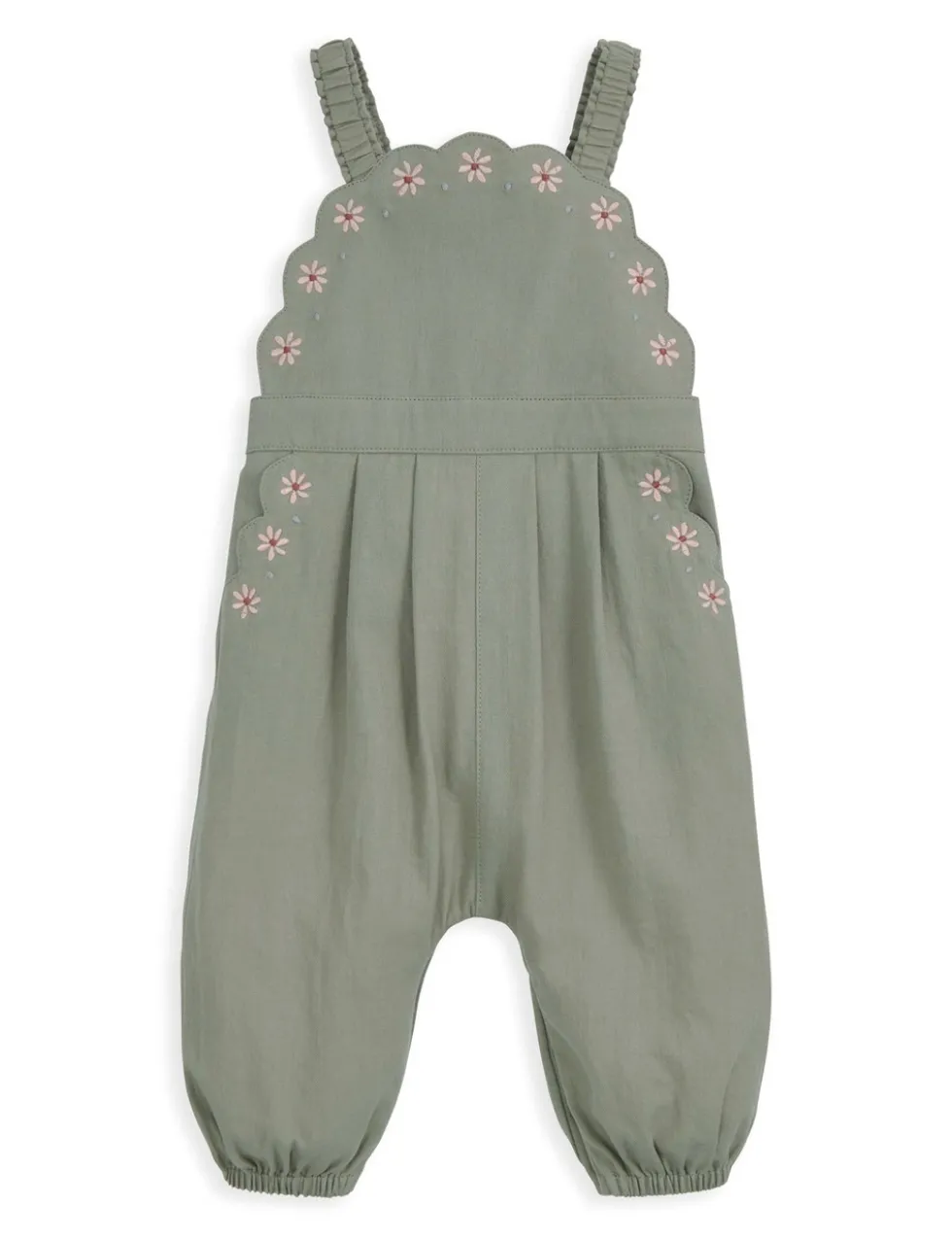 Pure Cotton Scalloped Dungarees & Headband (0-36 Mths)