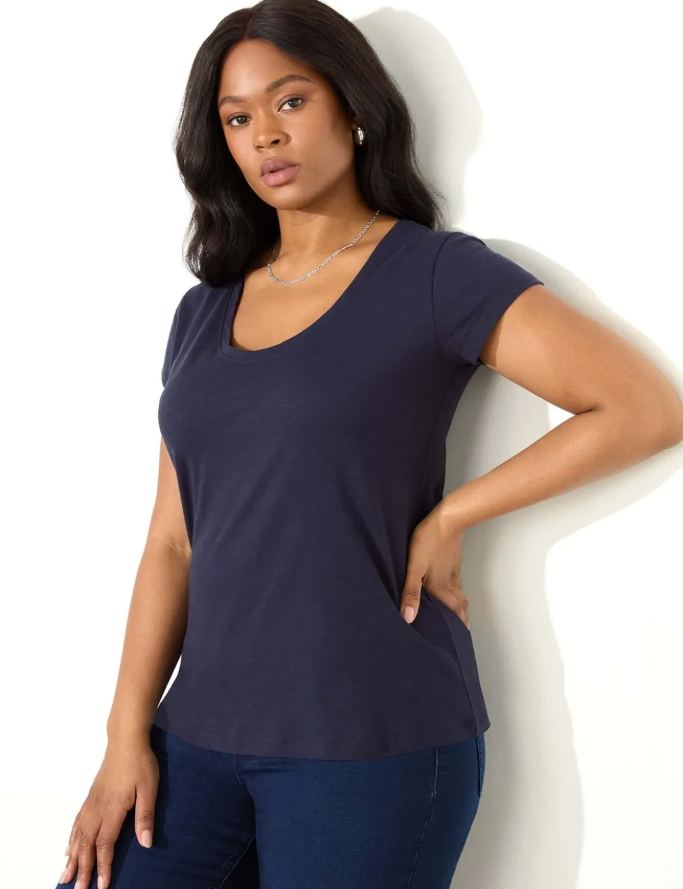 Pure Cotton Scoop Neck T-Shirt