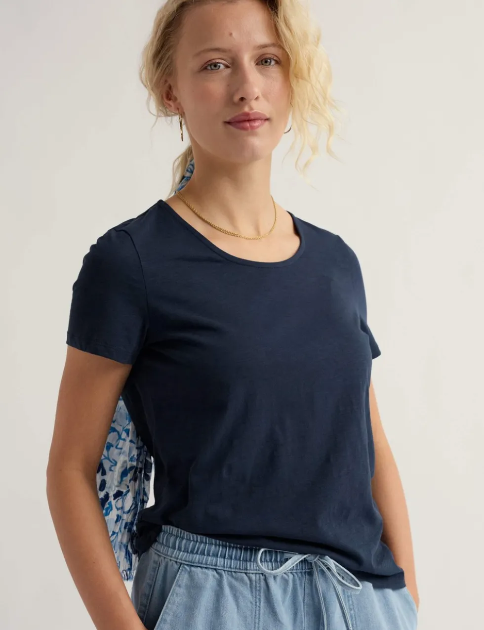 Pure Cotton Scoop Neck T-Shirt