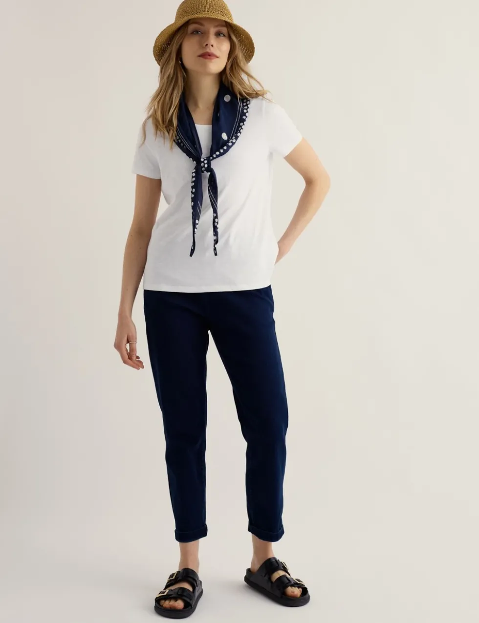 Pure Cotton Scoop Neck T-Shirt