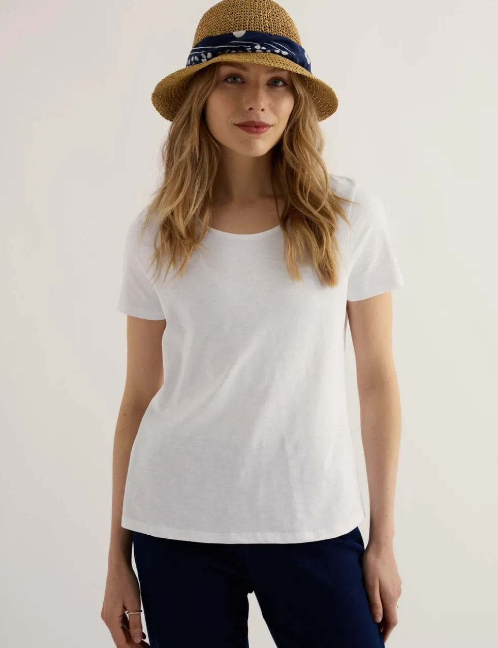 Pure Cotton Scoop Neck T-Shirt