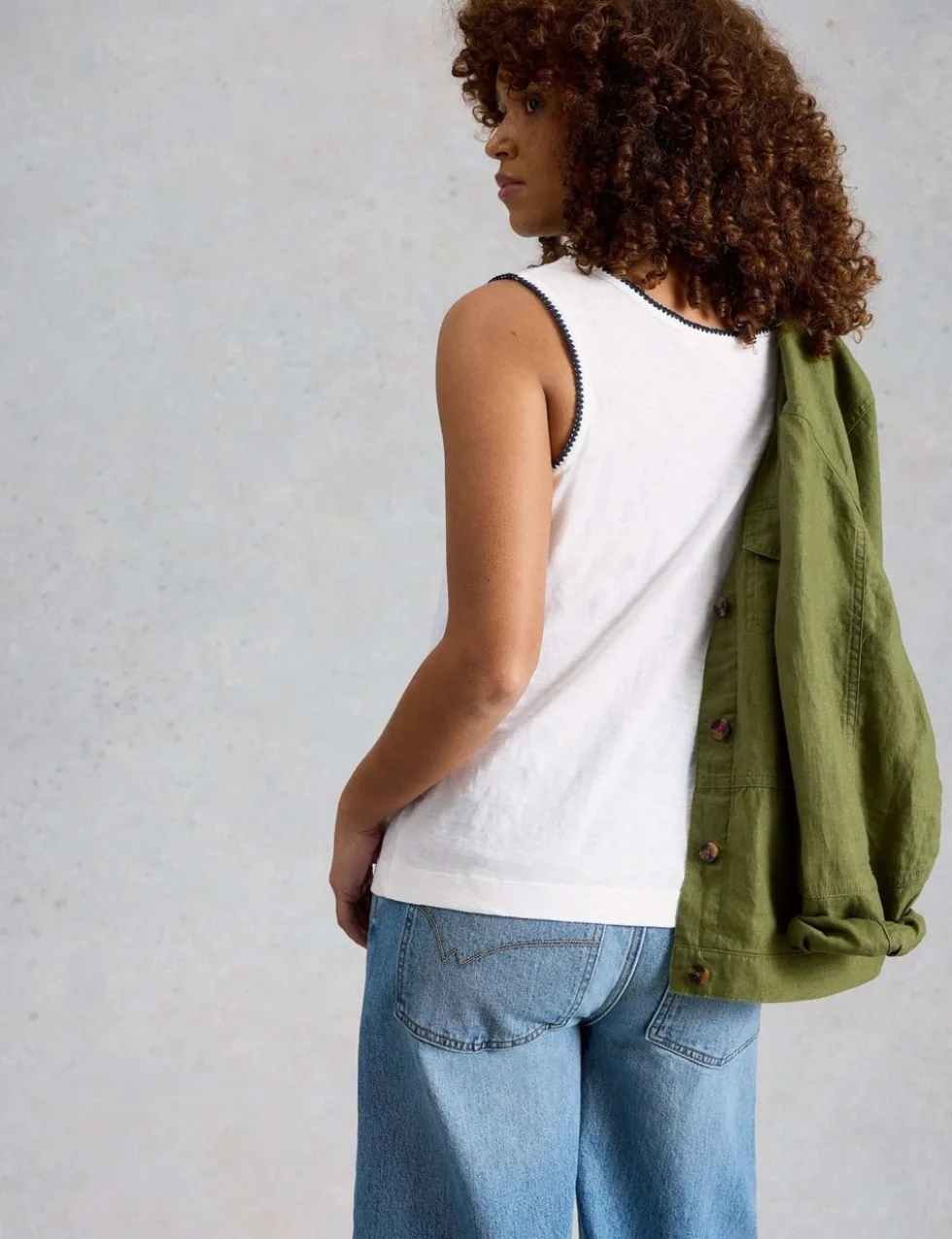 Pure Cotton Scoop Neck Vest