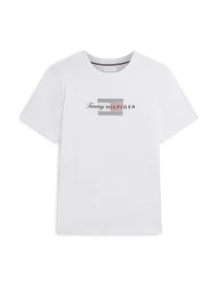 Pure Cotton Script Flag Crew Neck T-Shirt