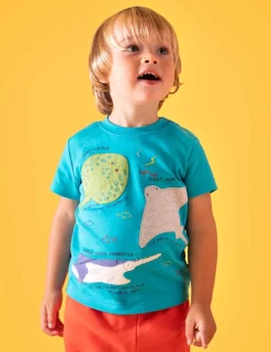 Pure Cotton Sealife Applique T-Shirt (1-10 Yrs)