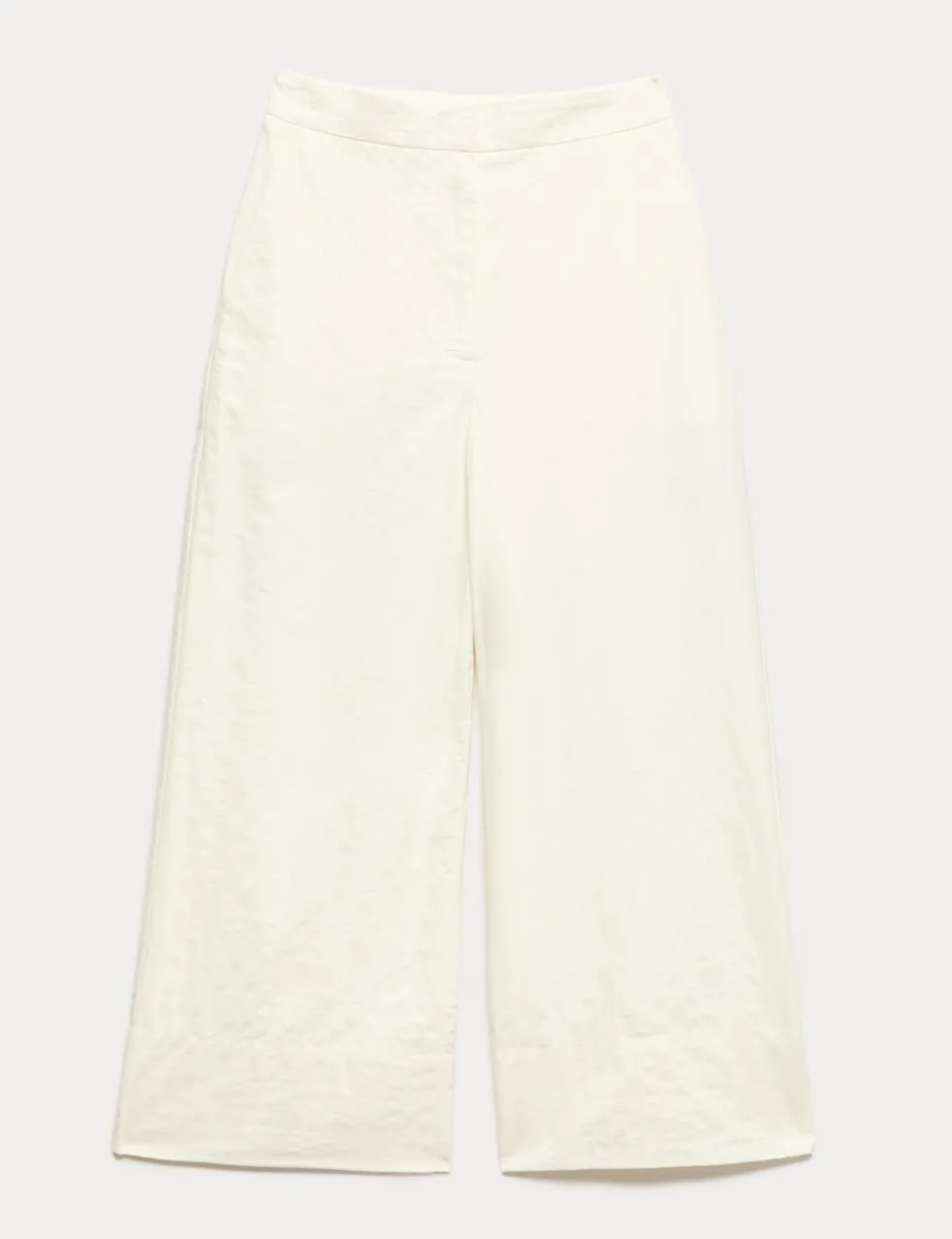 Pure Cotton Seersucker Wide Leg Trousers