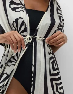 Pure Cotton Shell Print Maxi Kaftan