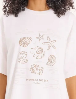 Pure Cotton Shell Print Relaxed T-Shirt