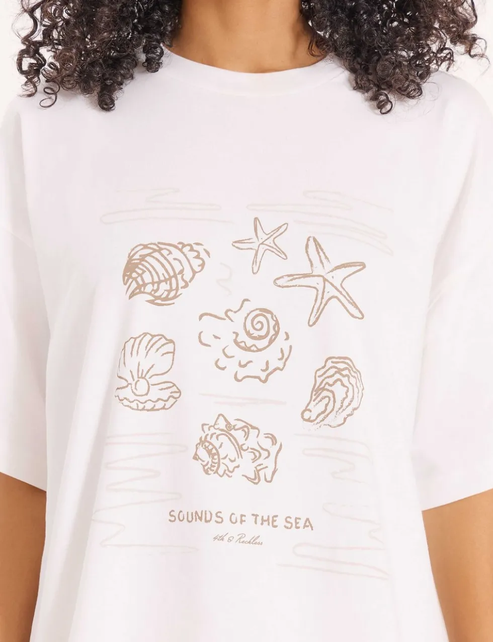 Pure Cotton Shell Print Relaxed T-Shirt