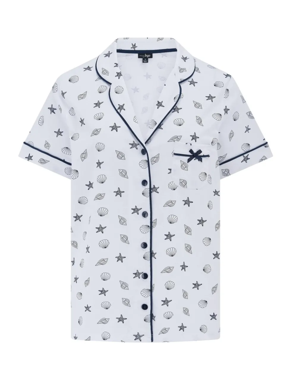 Pure Cotton Shell Print Revere Shortie Set