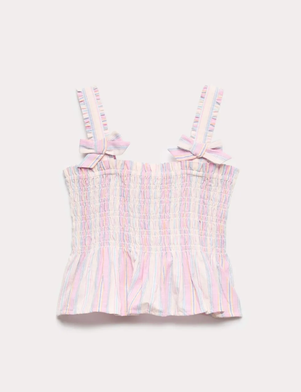 Pure Cotton Shirred Bow Top (6-16 Yrs)