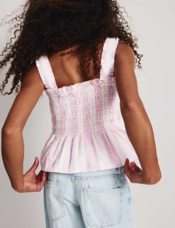 Pure Cotton Shirred Bow Top (6-16 Yrs)
