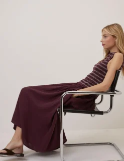 Pure Cotton Shirred Midi Skater Dress