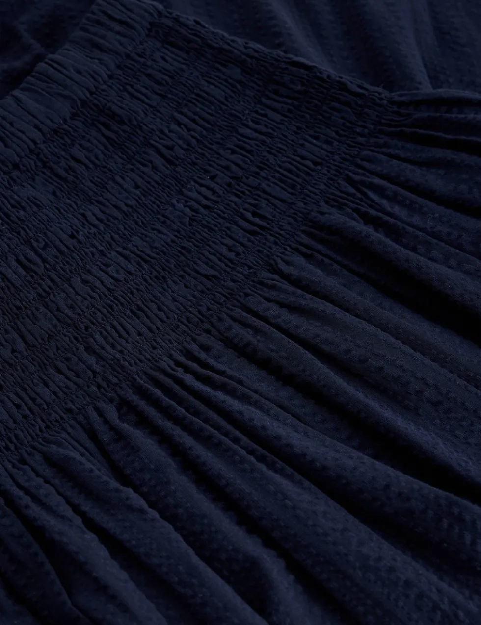 Pure Cotton Shirred Midi A-Line Skirt
