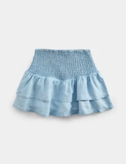 Pure Cotton Shirred Ra-ra Skort (6-16 Yrs)
