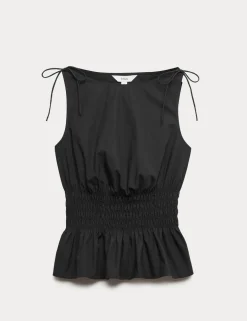 Pure Cotton Shirred Top