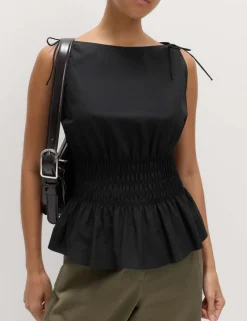 Pure Cotton Shirred Top