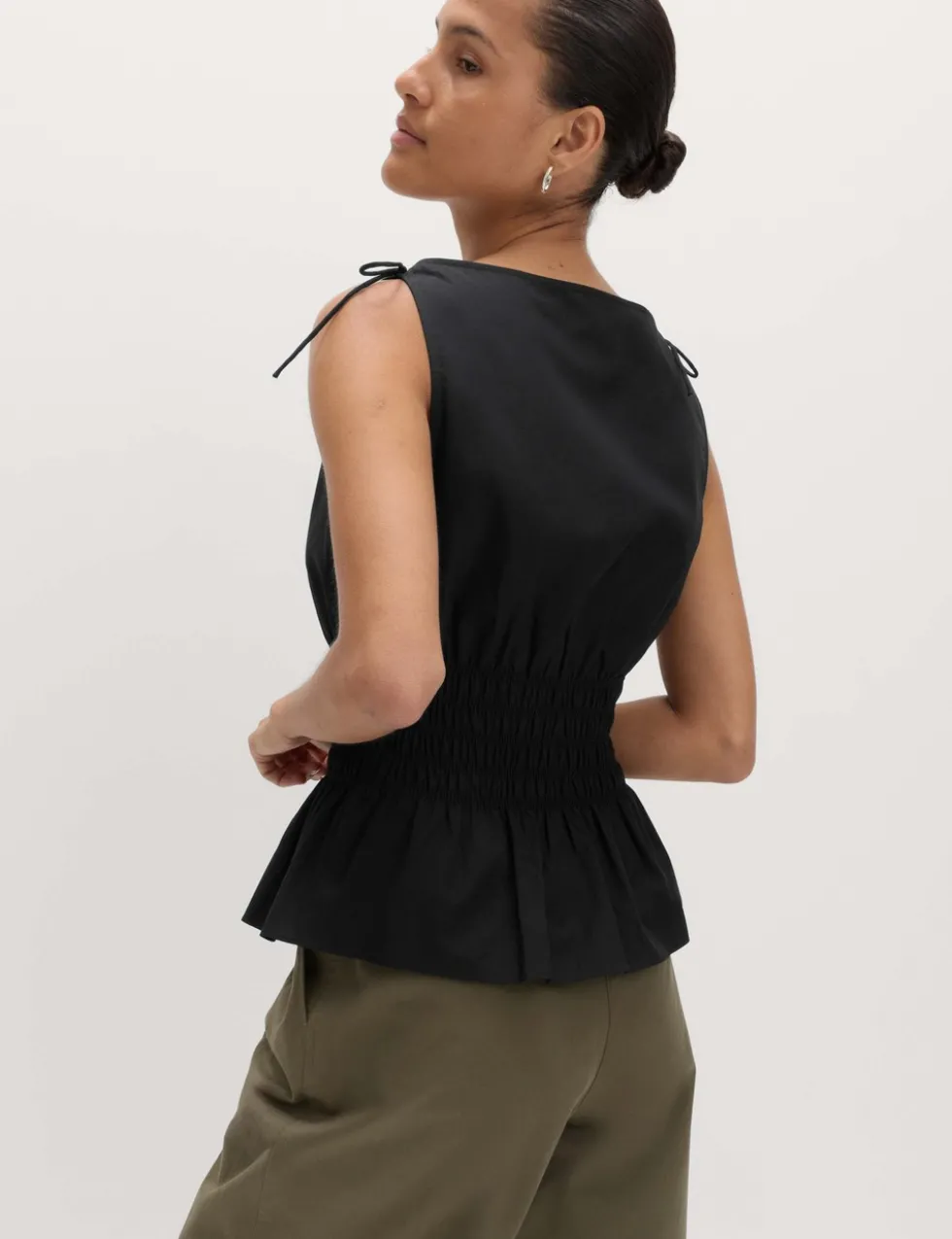 Pure Cotton Shirred Top