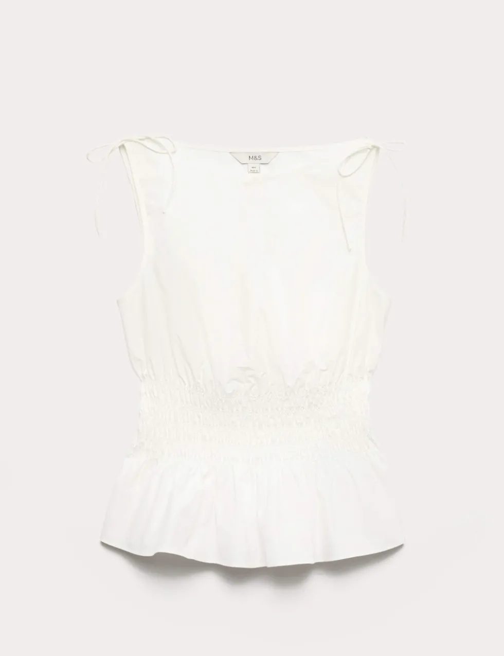Pure Cotton Shirred Top