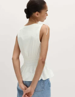 Pure Cotton Shirred Top