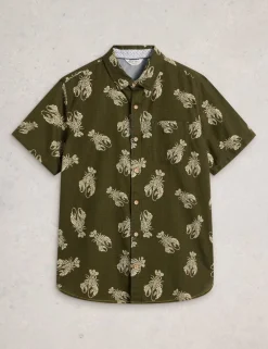 Pure Cotton Shrimp Print Short Sleeve Shirt