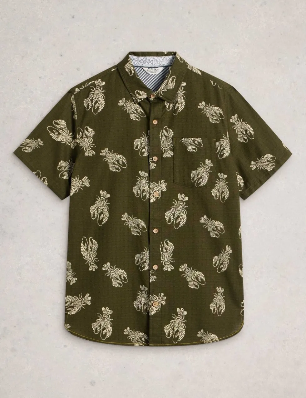 Pure Cotton Shrimp Print Short Sleeve Shirt