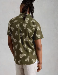 Pure Cotton Shrimp Print Short Sleeve Shirt