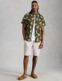 Pure Cotton Shrimp Print Short Sleeve Shirt