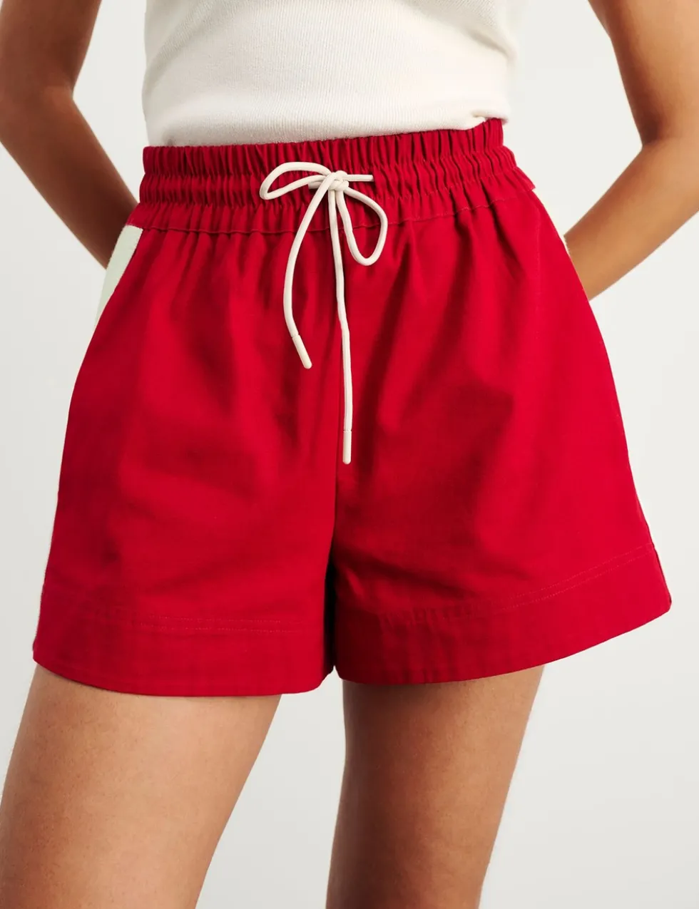 Pure Cotton Side Stripe High Waisted Shorts