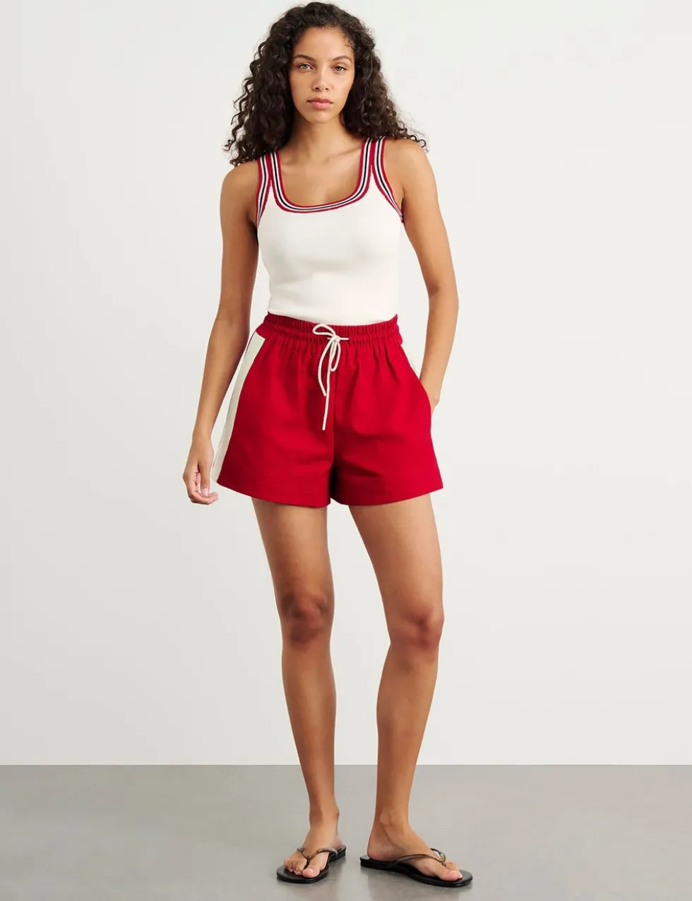 Pure Cotton Side Stripe High Waisted Shorts