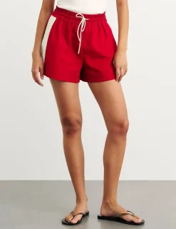 Pure Cotton Side Stripe High Waisted Shorts