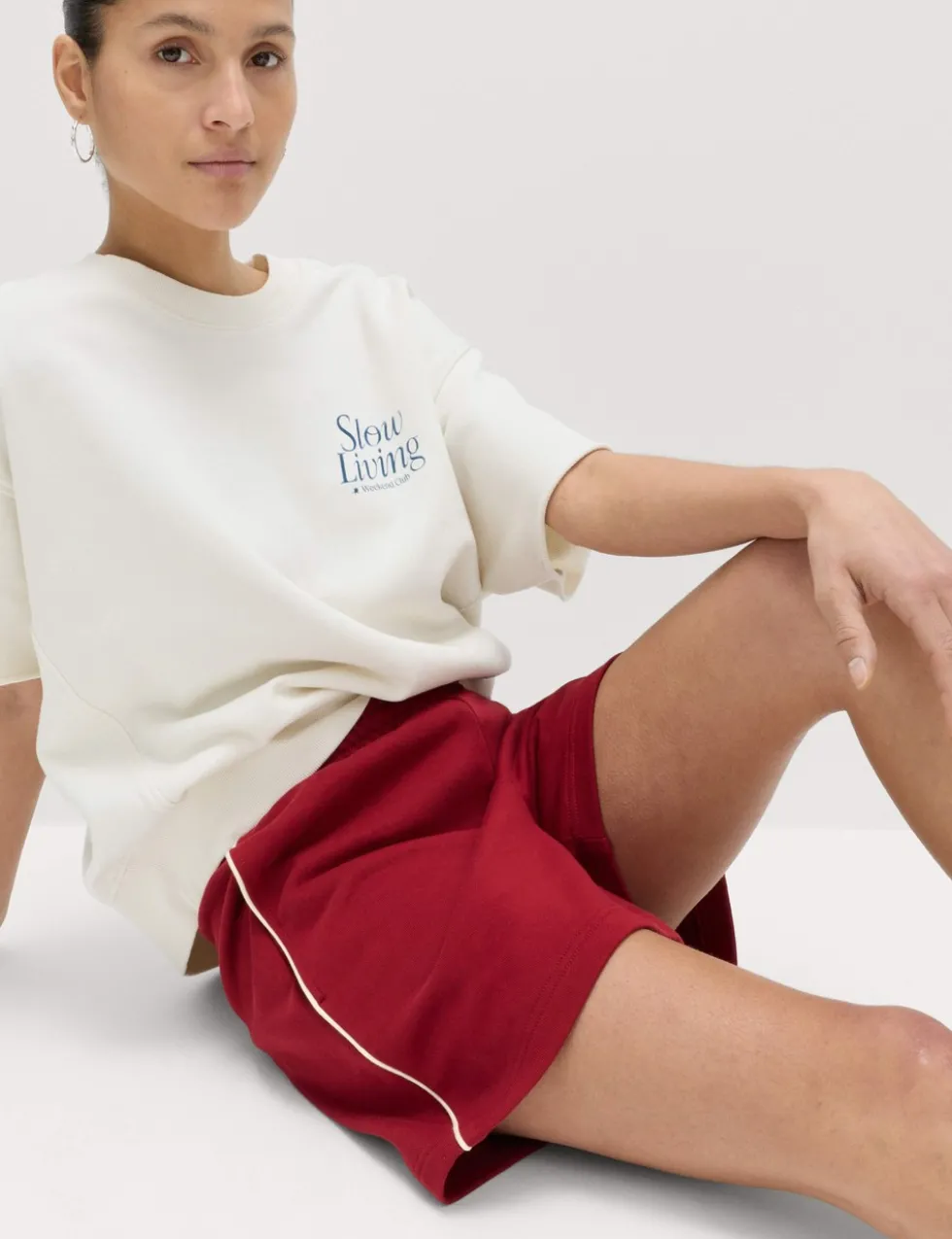 Pure Cotton Side Stripe Jogger Shorts