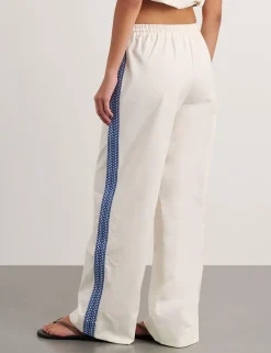 Pure Cotton Side Stripe Straight Leg Trousers