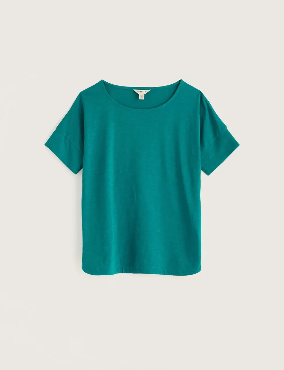 Pure Cotton Slash Neck Relaxed T-Shirt