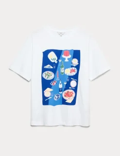 Pure Cotton Slogan Oversized T-Shirt