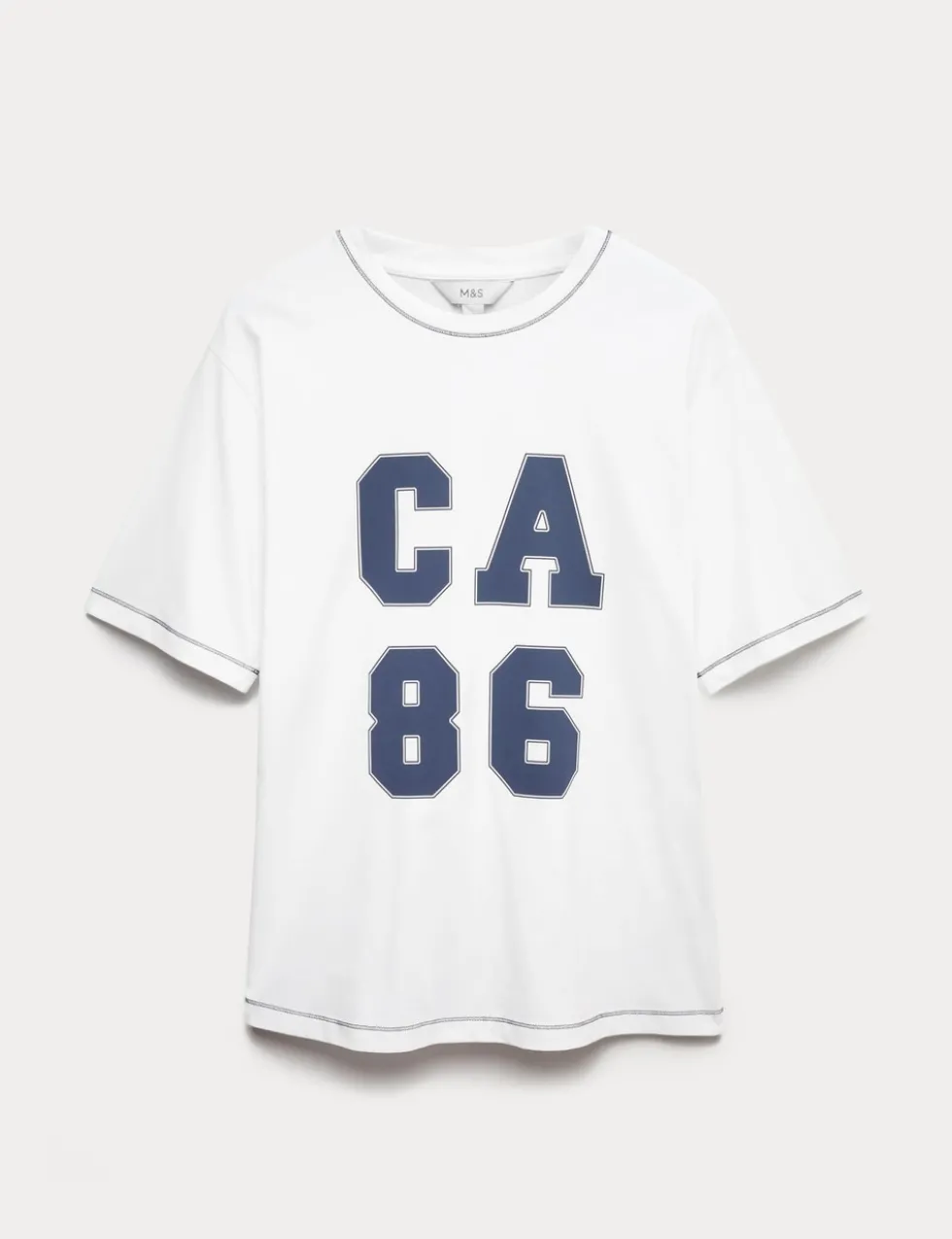 Pure Cotton Slogan Oversized T-Shirt