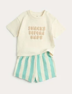 Pure Cotton Slogan Top & Bottom Outfit (0-5 Yrs)