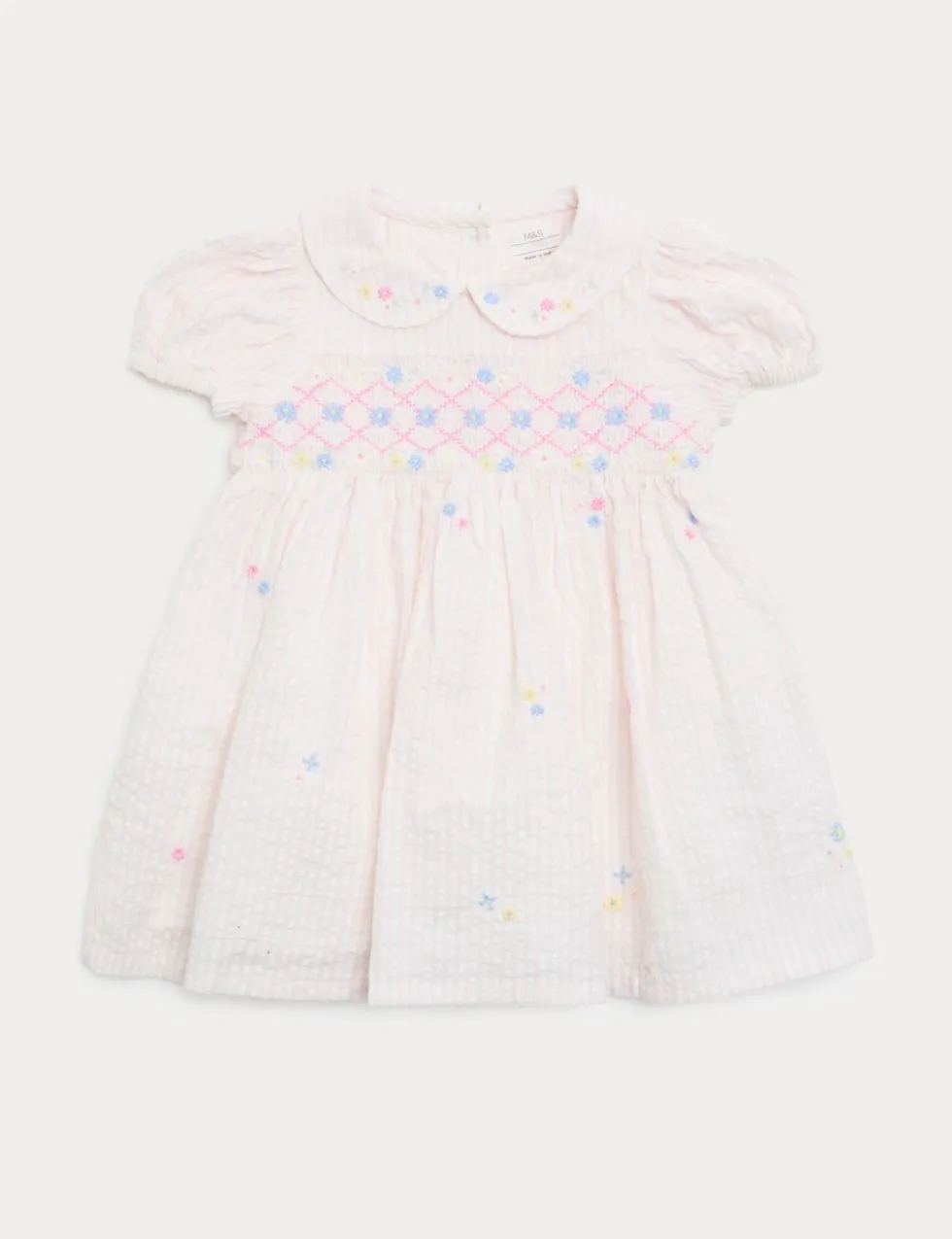 Pure Cotton Smock Dress with Knickers (0-3 Yrs)