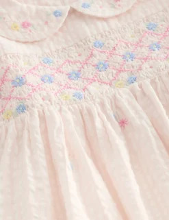 Pure Cotton Smock Dress with Knickers (0-3 Yrs)