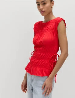 Pure Cotton Smocked Detail Top