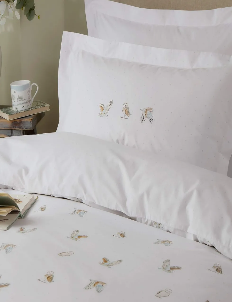 Pure Cotton Snowy Owls Bedding Set