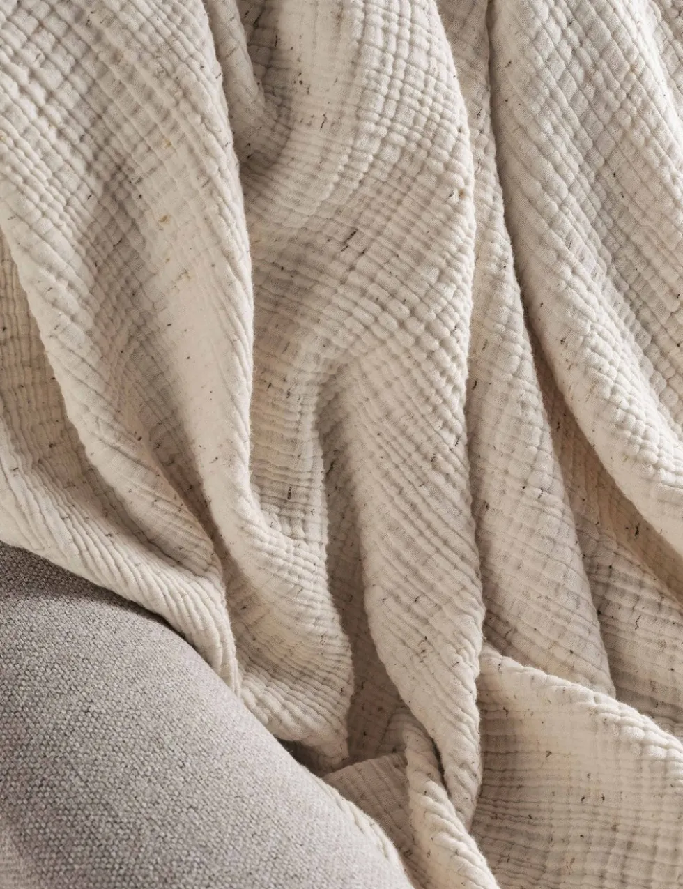 Pure Cotton Speckled Textured Throw