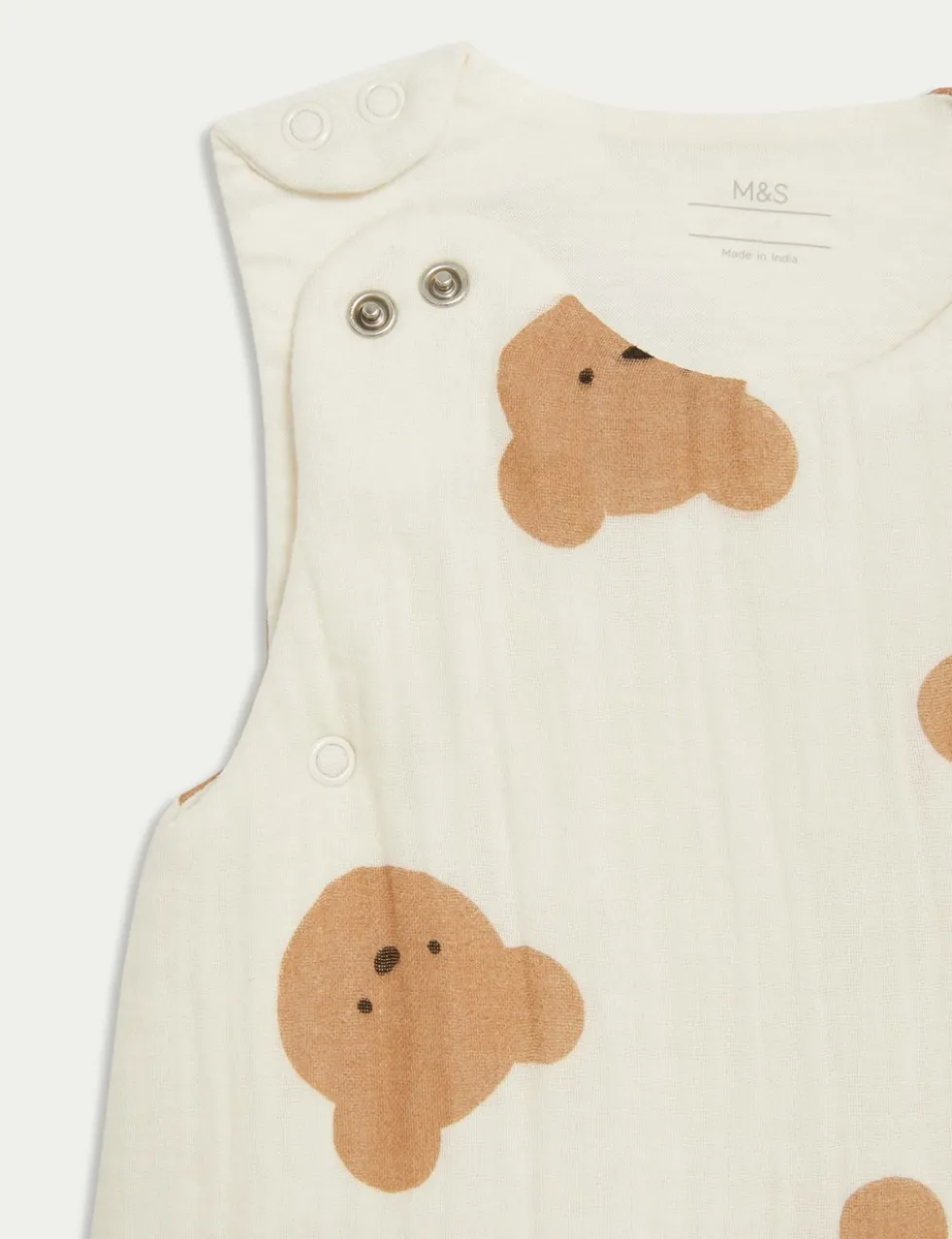 Pure Cotton Spencer Bear™ 2.5 Tog Sleeping Bag (0-3 Yrs)