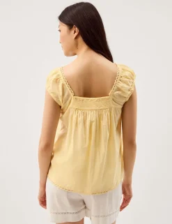 Pure Cotton Square Neck Blouse